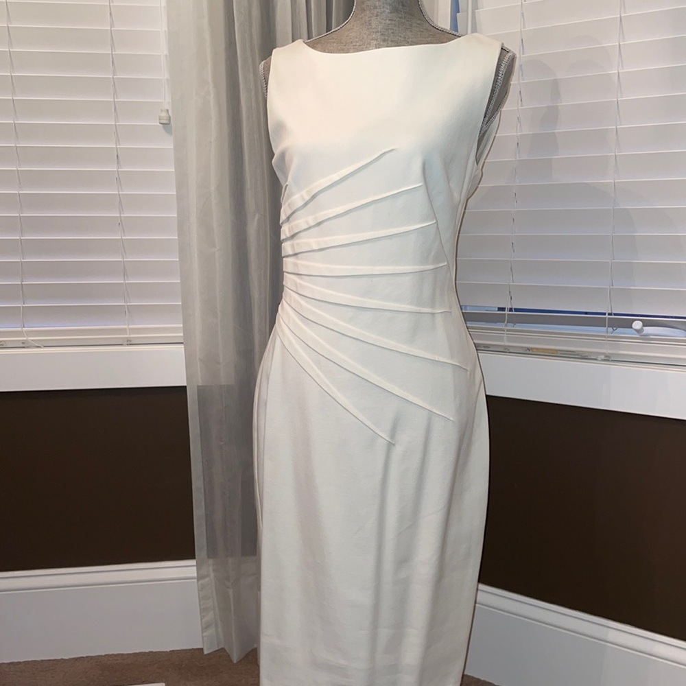 Cache. Cream sheath dress. Size ten